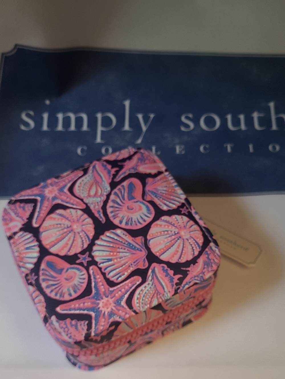 Simply Southern Pastel Seashell Print Jewelry Travel Case